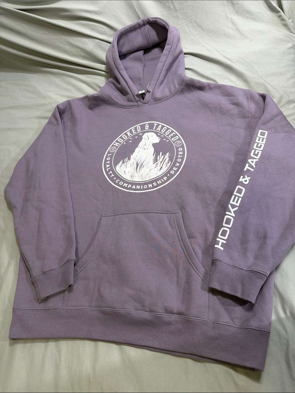 Hooked & Tagged Lavender Logo Hoodie